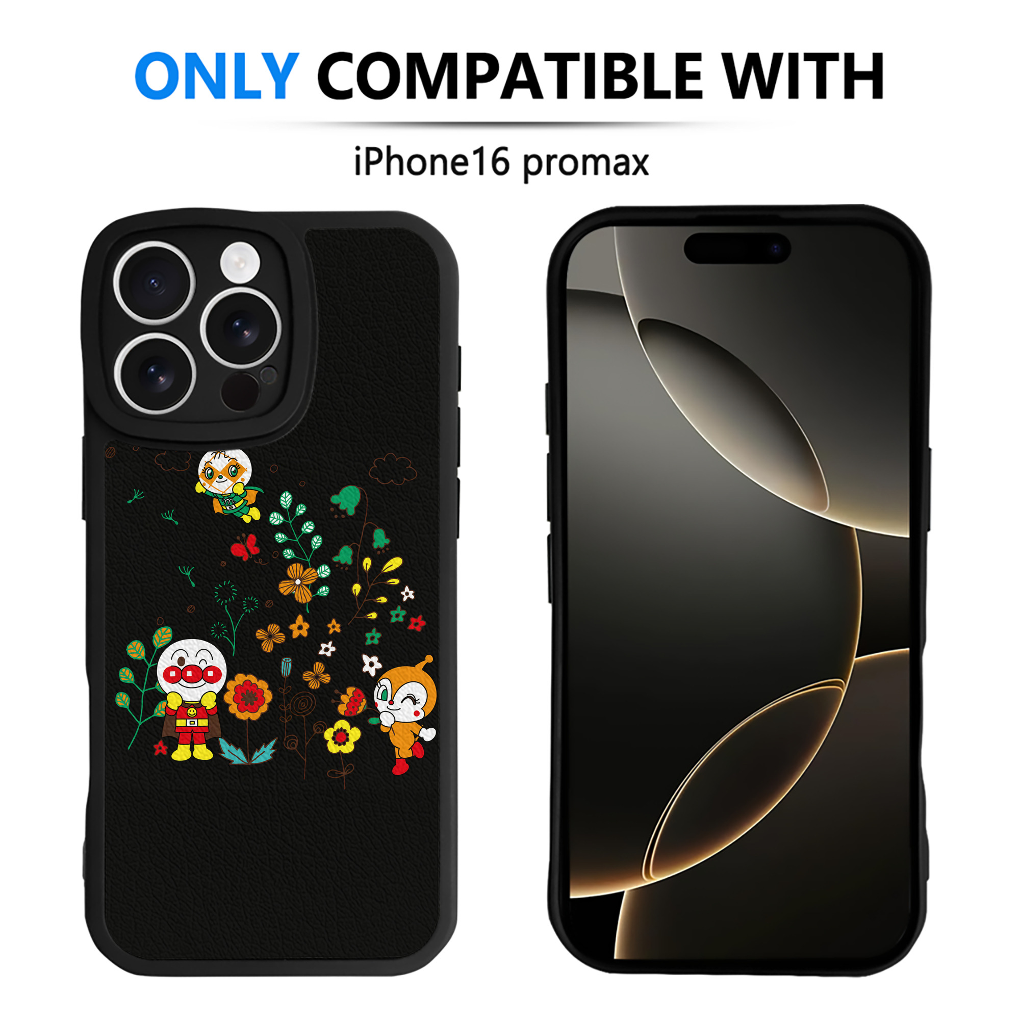 （画像用） アンパンマン Anpanman 【iPhone 16シリーズ対応】シリコンスマホケース（レザー調） 材質：シリコン